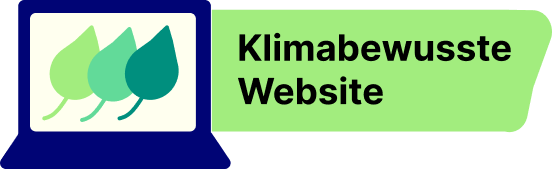 Das Cleaner-Web-Siegel für klimabewusste Websites im Querformat.
